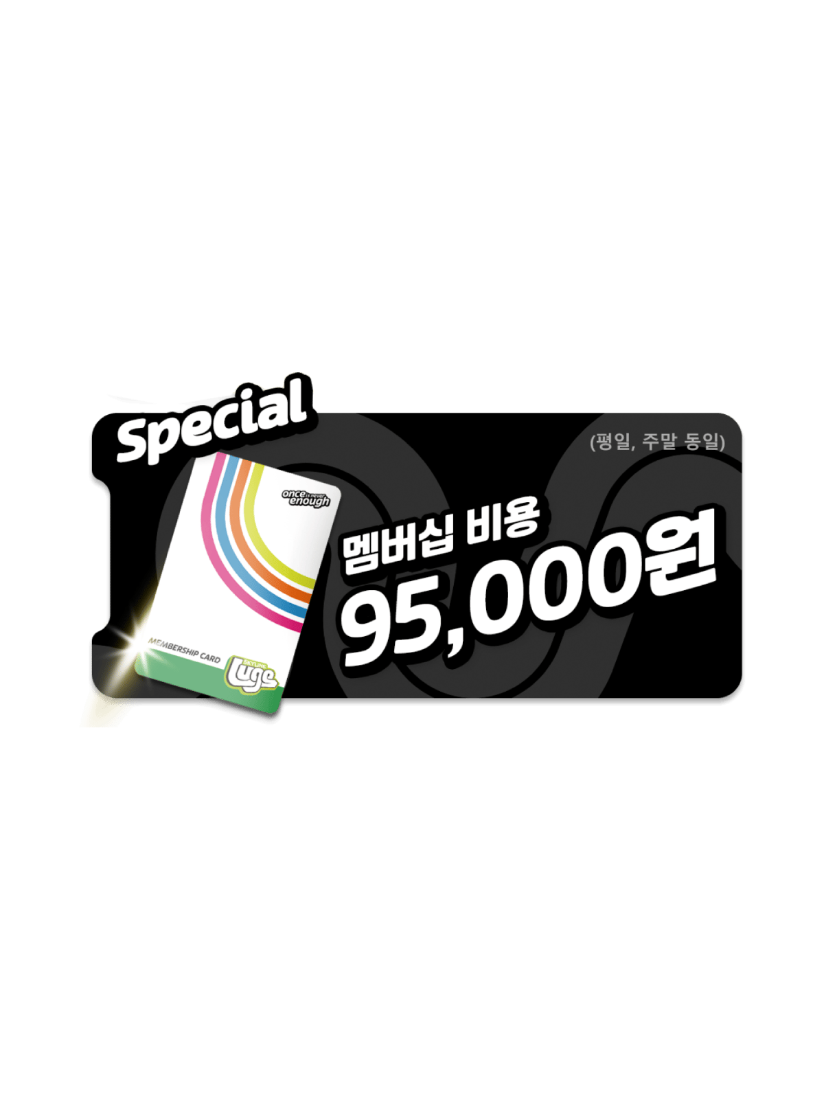 Skyline Luge membership card showing annual membership price of 95,000 KRW
